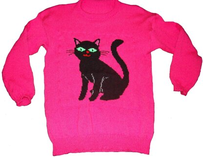 Childrens & Adults Black Cat Jumper