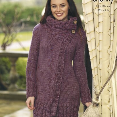 Cardigan & Waistcoat in King Cole Big Value Super Chunky Twist - 4615 - Downloadable PDF