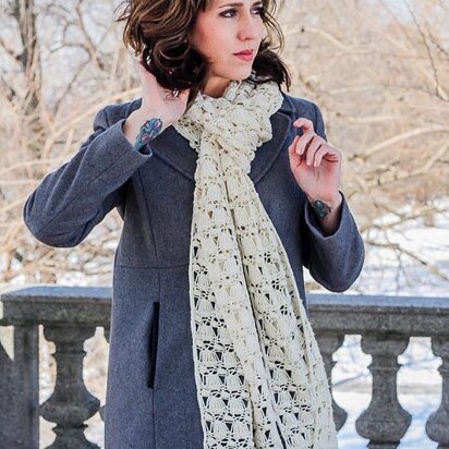 White Winter Blossom Scarf