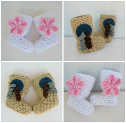 Baby Booties with Embellishments