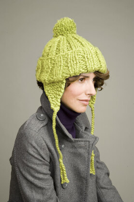 Limeade Earflap Hat in Lion Brand Hometown USA - L0196AD
