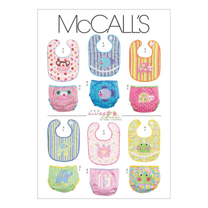 McCall's Infants' Bibs and Diaper Covers M6108 - Paper Pattern Size All Sizes In One Envelope