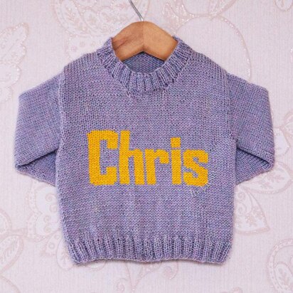 Intarsia - Chris Moniker Chart - Childrens Sweater