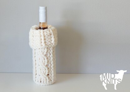 Crochet Cable Wine Bottle Cozy (2015025)