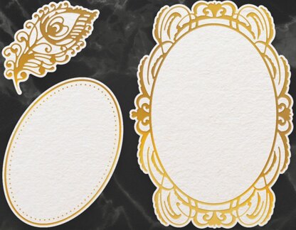 Artdeco Creations Couture Creations Esthetica Cut, Foil & Emboss Nesting Dies - Peacock Frames
