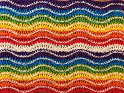Rainbow ripple Afghan by HueLaVive