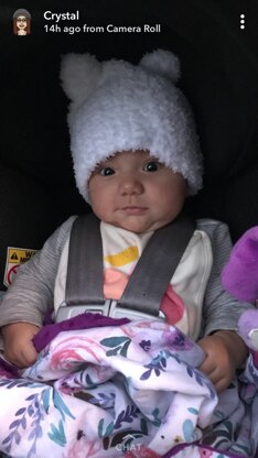 Li'l Polar Bear Hat in Bernat Pipsqueak and Caron Simply Soft