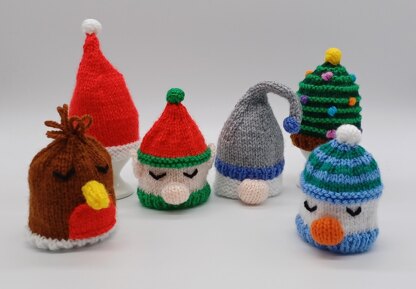 Christmas Egg Cosy Set of 6 Knitting Patterns