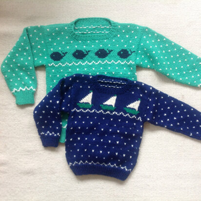 Yankee Knitter Designs 5 Child's Sailboat & Whale Sweaters PDF