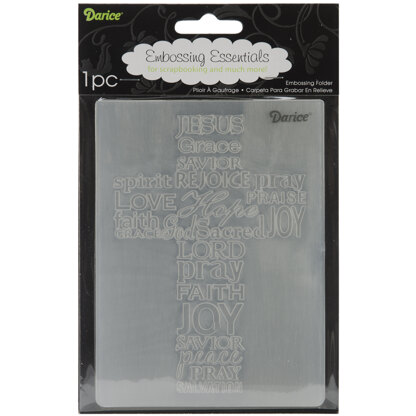 Darice Embossing Folder 4.25"X5.75" - Cross W/Words