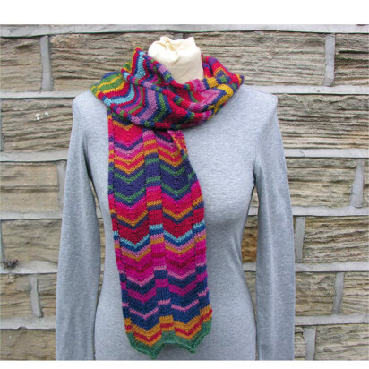 Zig Zag Stripe Scarf in Rowan Alpaca Colour