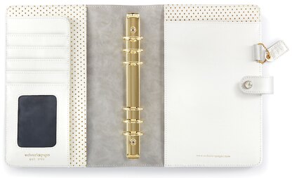 Webster's Pages Color Crush A5 Faux Leather 6-Ring Planner Binder 7.5"X10" - Live Your Best Life - Grey