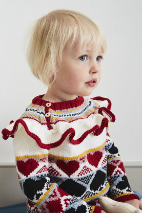 " Alice Frill Jumper " - Jumper Knitting Pattern For Girls in MillaMia Naturally Soft Merino by MillaMia