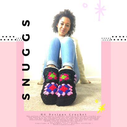 Snuggs - granny square slipper boots