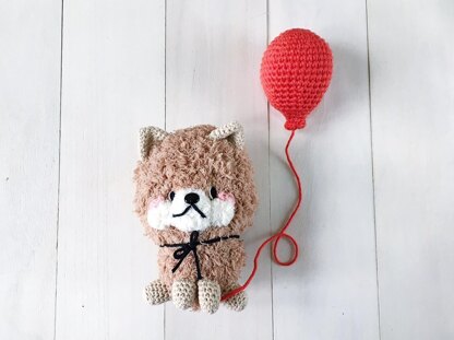 Hachiko the lucky puppy fuzzy amigurumi crochet pattern by amigurumei