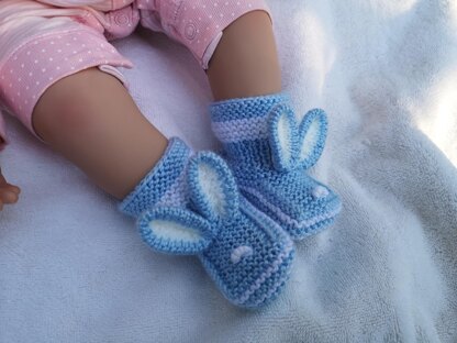 Blue  Bunny Baby Booties