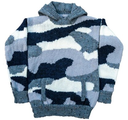 Camouflage Hoodie/hoody with hand-warmer pockets