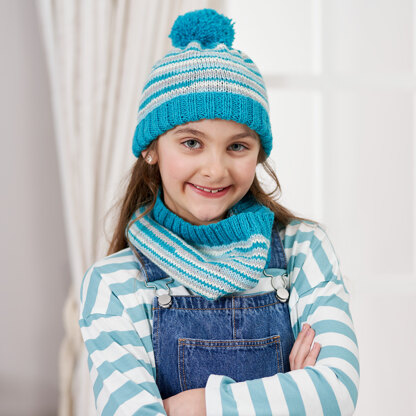 Hula Hoop Hat & Cowl in West Yorkshire Spinners Bo Peep Luxury Baby DK - DBP0224 - Downloadable PDF