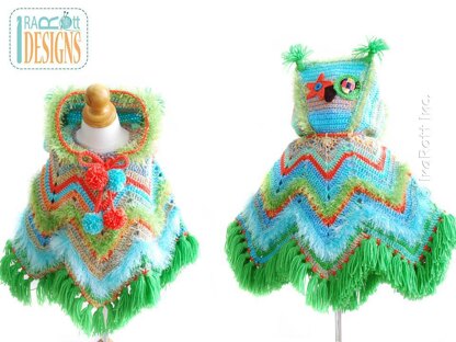 Fiesta Owl Poncho with Hood