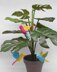 Little flying bird hanging decoration & flower pot stick - easy from scraps of yarn