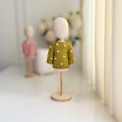 Crochet doll sweater, Amigurumi doll clothes, Spring fashion