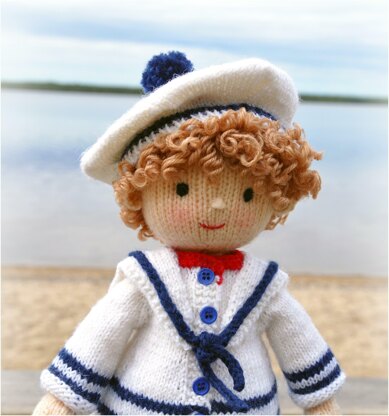 Sailor boy knitted doll