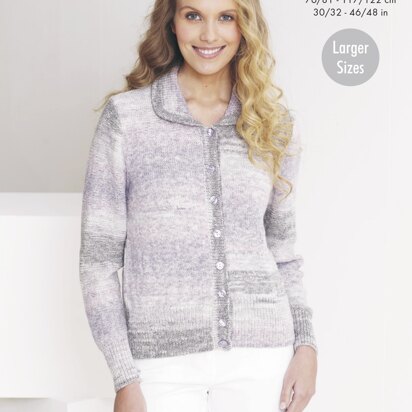 Cardigan & Top Knitted in King Cole Drifter 4Ply - 5627 - Downloadable PDF
