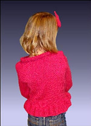 Knitting Pattern, Girls pullover Sweater with bow headband. 342