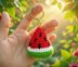 Watermelon Crochet Keychain Pattern PDF + Video Tutorial