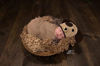 Newborn Puppy Hat and Booties Set