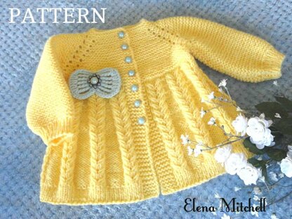 Knitting PATTERN Baby Jacket Knitted Baby Cardigan Emma
