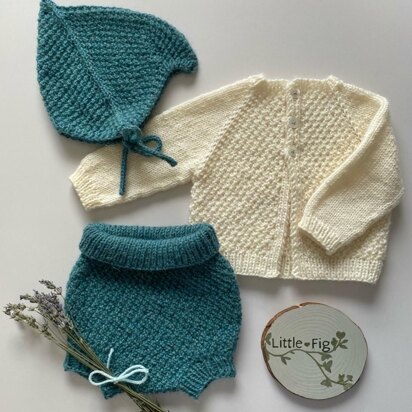 Briar Cardigan, Bloomers and Hat