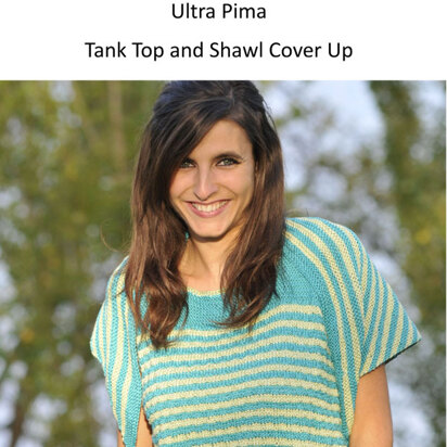 Tank Top and Shawl Cover Up in Cascade Ultra Pima - DK151