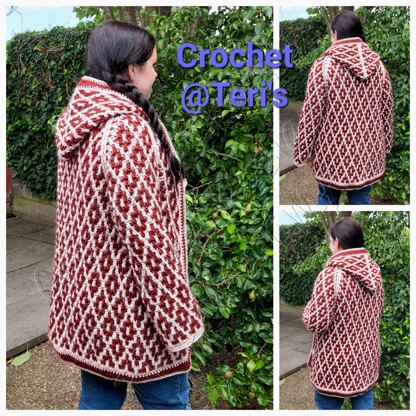 Chunky Diamond Mosaic Duffel Coat