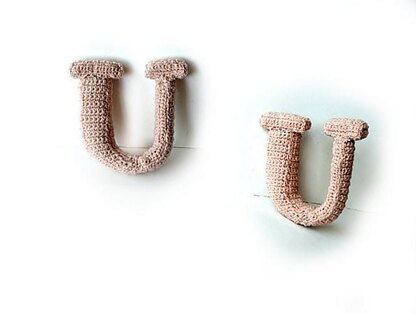 Letter U Crochet Pattern, 3D Letter Amigurumi