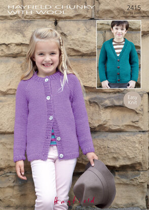 Cardigans in Hayfield Chunky with Wool - 2415 - Downloadable PDF