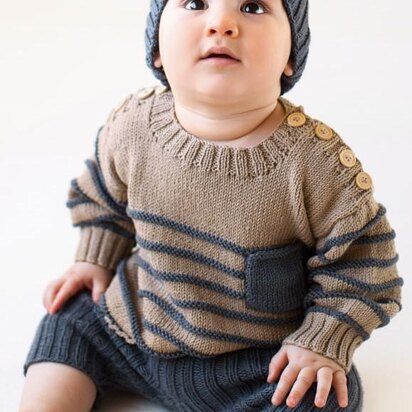 Zak 3-piece Outfit Pdf Knitting Pattern Jumper Trousers Hat Multiple Sizes Sweater