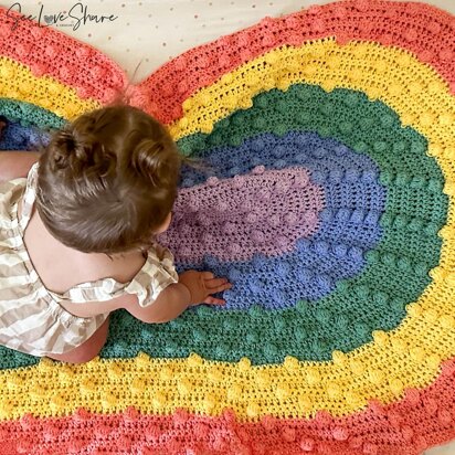 Rainbow Bobble Stitch Crib Blanket