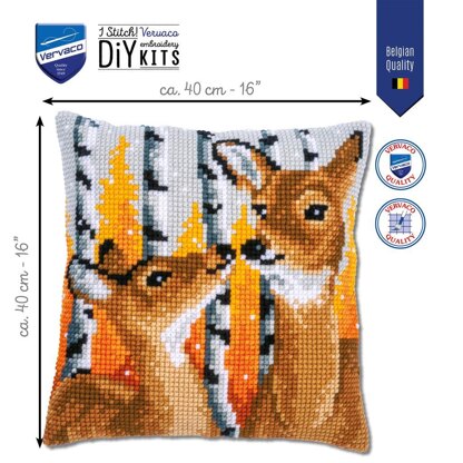 Vervaco Cushion Kit Deer Cross Stitch Kit - 40 x 40 cm / 16in x 16in