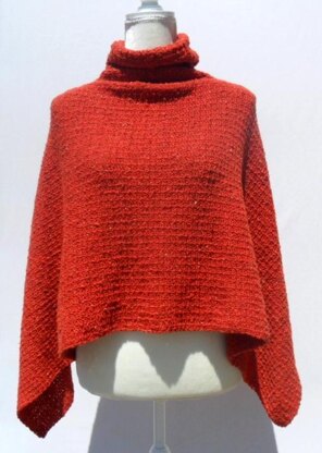 Burnt Orange Turtleneck Poncho