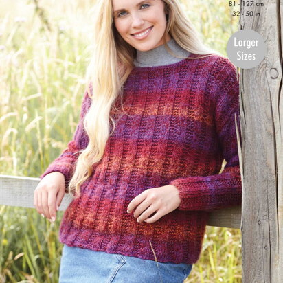 Ladies Sweater and Tunic Knitted in King Cole Autumn Chunky - 5816 - Downloadable PDF - knitting pattern