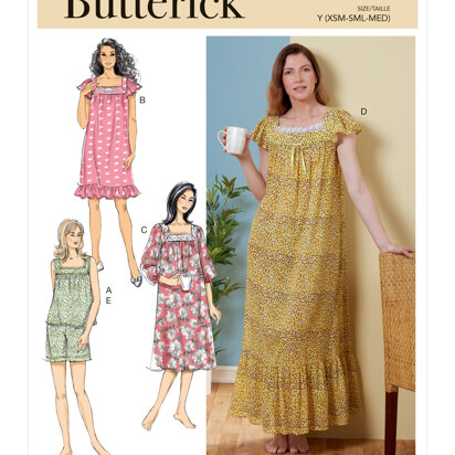 Butterick Misses' Top, Nightgowns and Shorts B6883 - Sewing Pattern