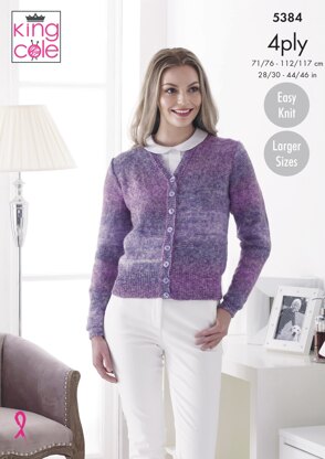 Cardigan & Sweater in King Cole Drifter 4ply - 5384pdf - Downloadable PDF