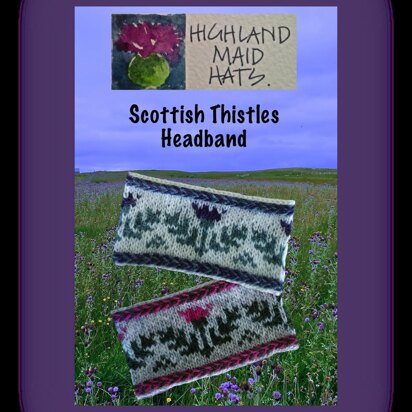 Scottish Thistles Headband - knitting pattern
