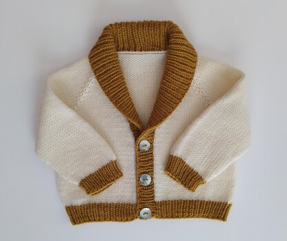 Caress Baby Cardigan Knitting Pattern | 0-24 months