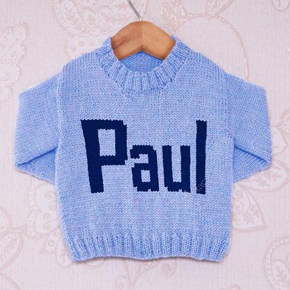 Intarsia - Paul Moniker Chart - Childrens Sweater