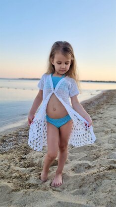 Crochet beach tunic for kids "Summer night".