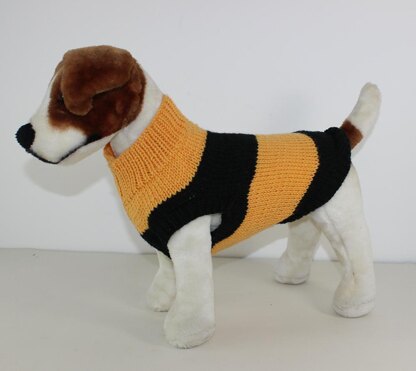 Stripey Bee Aran Dog Coat