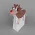 Gift bag amigurumi reindeer - easy from scraps of yarn