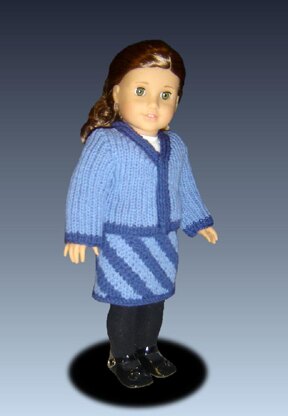 Knitting pattern. Fits American Girl Doll and 18 inch doll. blazer and Skirt. 039